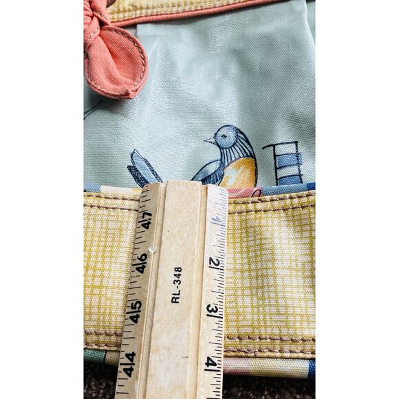 Fossil City Birds Coated Canvas /Leather Tote Shoulder Bag Dble Strap Large Fun - Picture 9 of 9